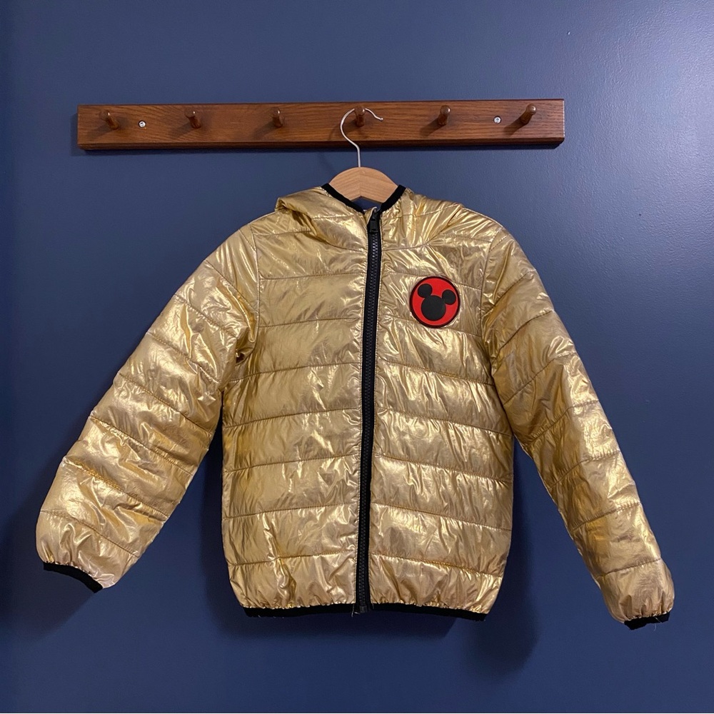 Disney Puffy coat gold, girl’s Jacket size 4